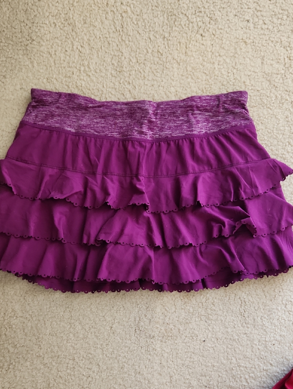 lululemon athletica Magenta Tiered Ruffle Mini Skirt disontinued Style